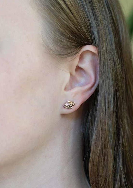Eye Stud Earrings in Rose Gold - Veneka-Sustainable-Ethical-Jewelry-Astor & Orion Drop Ship