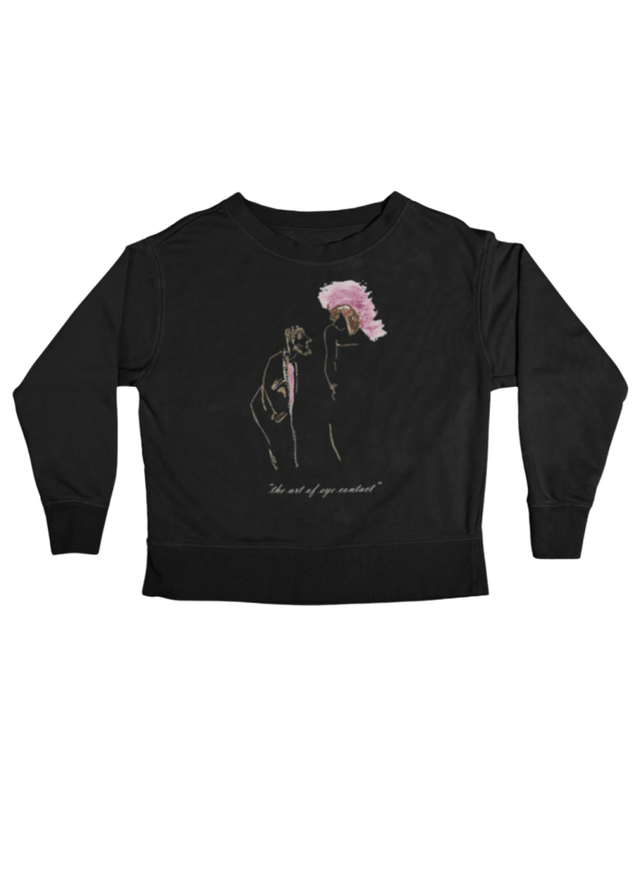 Eyes Unisex Sweatshirt in Black - Veneka-Sustainable-Ethical-Tops-J&R Artisan Fashion Drop Ship