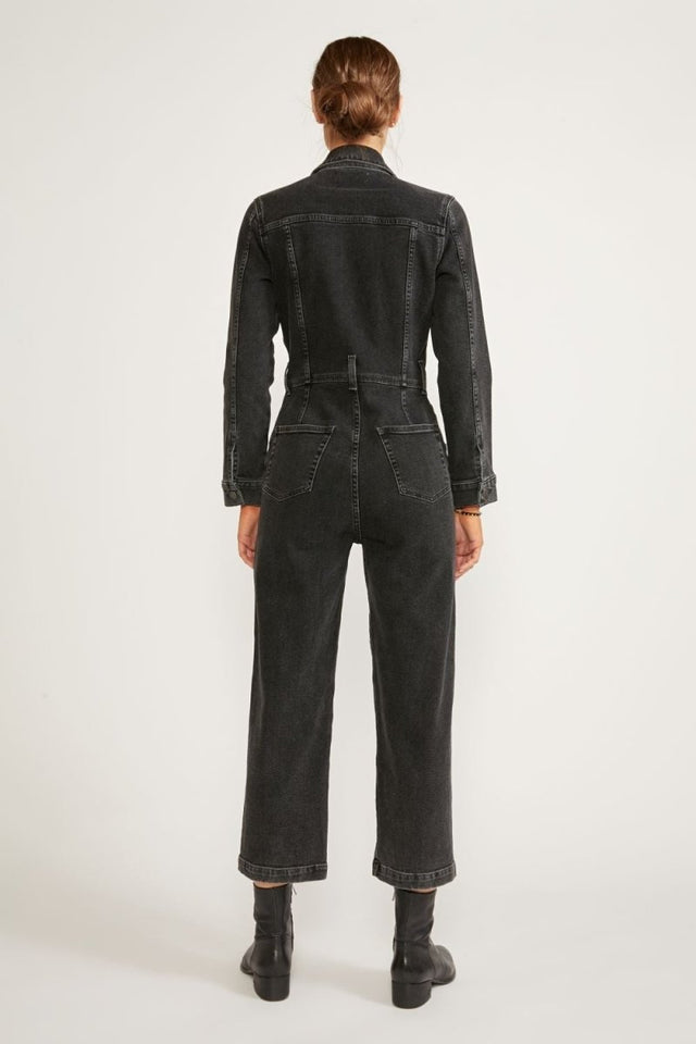 Farrah Jumpsuit in Black Stone - Veneka-Sustainable-Ethical-Dresses-Etica Denim Drop Ship