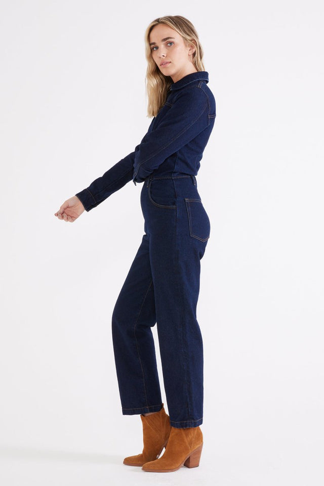 Farrah Jumpsuit - Night Swim - Veneka-Sustainable-Ethical-Dresses-Etica Denim Drop Ship