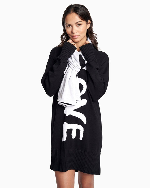 Fern LOVE Sweater Dress in Black - Veneka-Sustainable-Ethical-Dresses-YesAnd Drop Ship