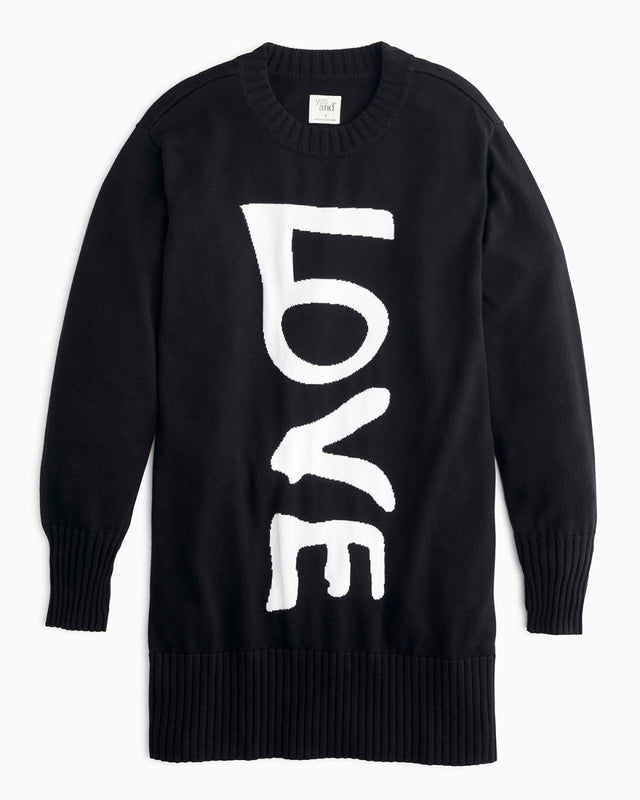 Fern LOVE Sweater Dress in Black - Veneka-Sustainable-Ethical-Dresses-YesAnd Drop Ship