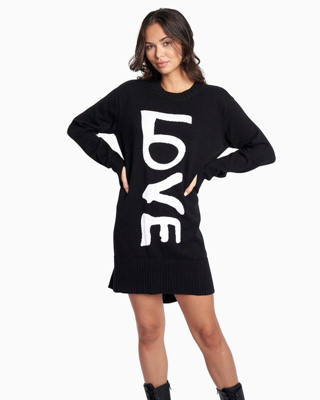 Fern LOVE Sweater Dress in White - Veneka-Sustainable-Ethical-Dresses-YesAnd Drop Ship