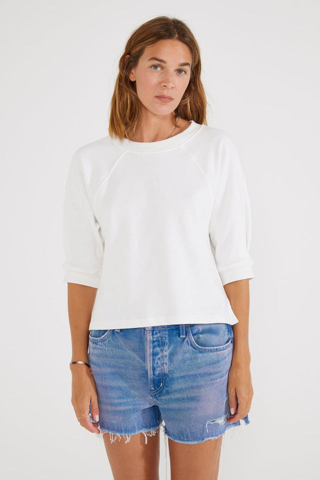 Fleur Raglan Sweatshirt - Cloud White - Veneka-Sustainable-Ethical-Shirts & Tops-Etica Denim Drop Ship