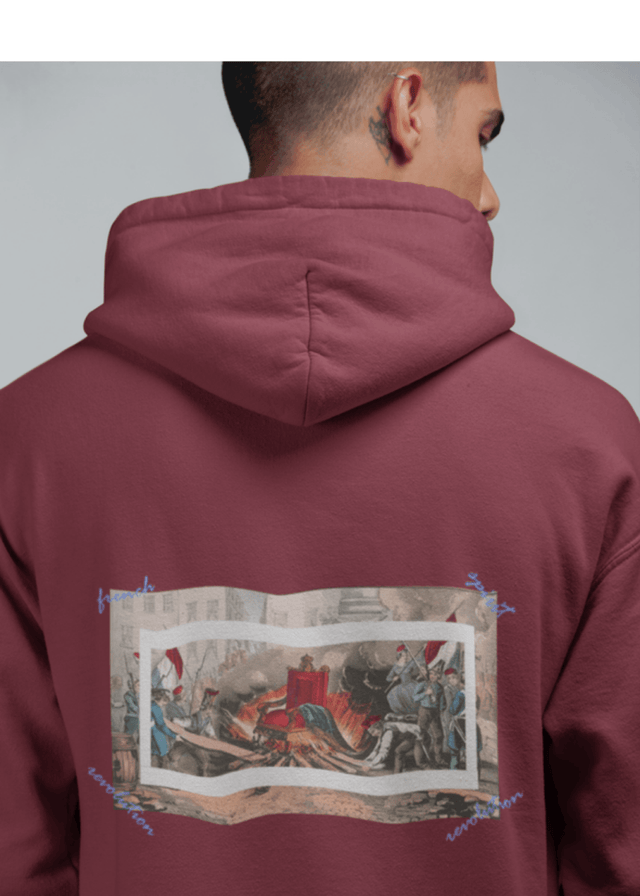 French Spirit Unisex Hoodie in Maroon - Veneka-Sustainable-Ethical-Tops-J&R Artisan Fashion Drop Ship