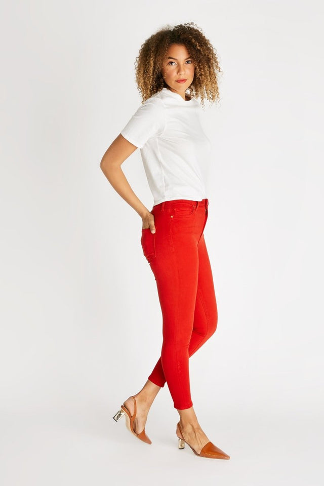 Giselle Mid Rise Skinny - Flame - Veneka-Sustainable-Ethical-Bottoms-Etica Denim Drop Ship