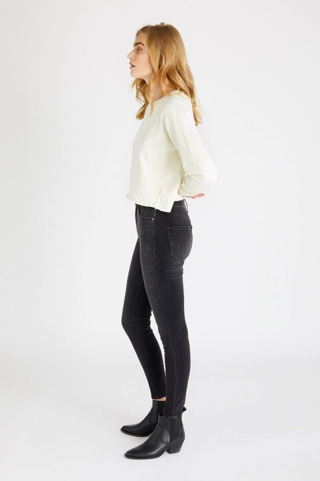 Giselle Skinny in Loved Black - Veneka-Sustainable-Ethical-Bottoms-Etica Denim Drop Ship