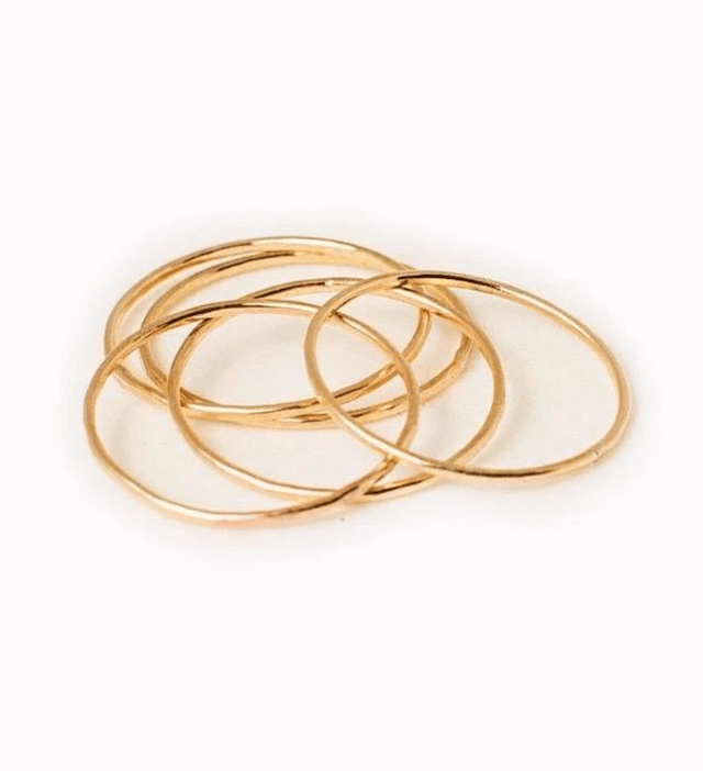 Gold Stackable Ring - Veneka-Sustainable-Ethical-Jewelry-Elisha C 30 Drop Ship