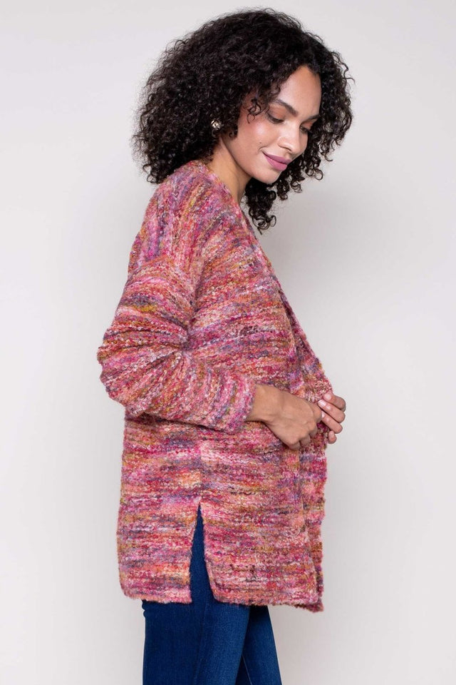 Hand Dyed Maras Cardigan in Terra Cotta Mix - Veneka-Sustainable-Ethical-Jackets-Indigenous Drop Ship