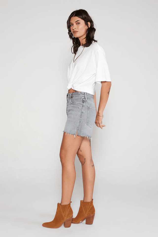 Haven Slouch Short in Moonstone - Veneka-Sustainable-Ethical-Bottoms-Etica Denim Drop Ship
