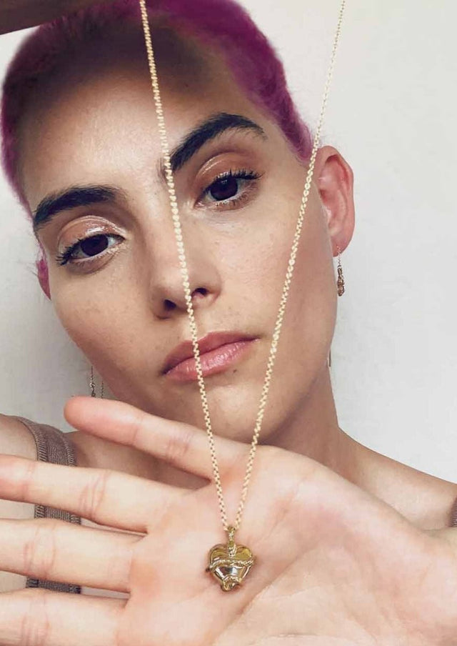 Heart Charm Necklace in Gold - Veneka-Sustainable-Ethical-Jewelry-Astor & Orion Drop Ship