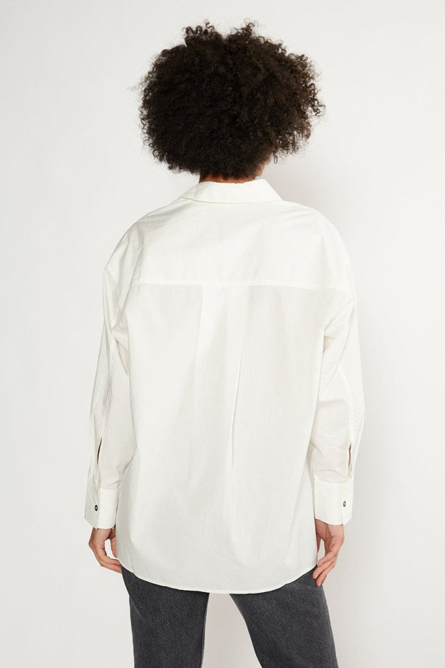 Holly Classic Shirt in Cloud White - Veneka-Sustainable-Ethical-Tops-Etica Denim Drop Ship