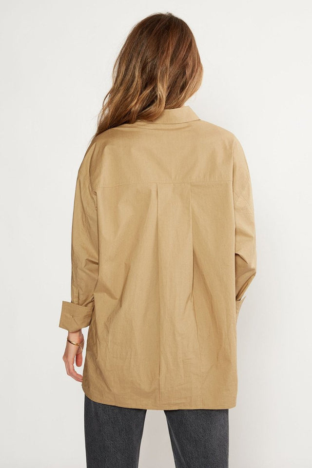 Holly Classic Shirt in Petrified Oak - Veneka-Sustainable-Ethical-Tops-Etica Denim Drop Ship