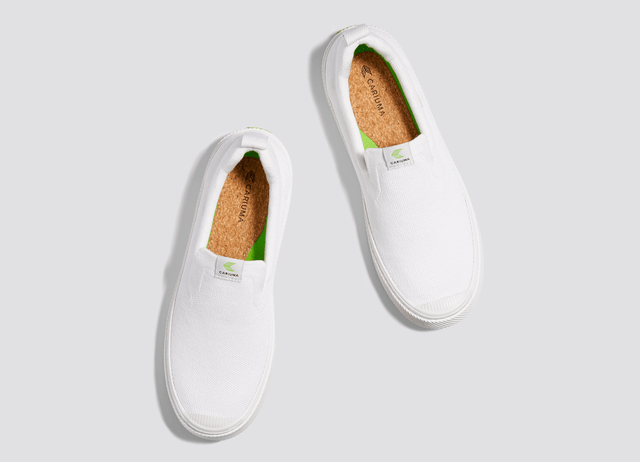 IBI Slip On White Knit Sneaker Women - Veneka-Sustainable-Ethical-Footwear-Cariuma Drop Ship