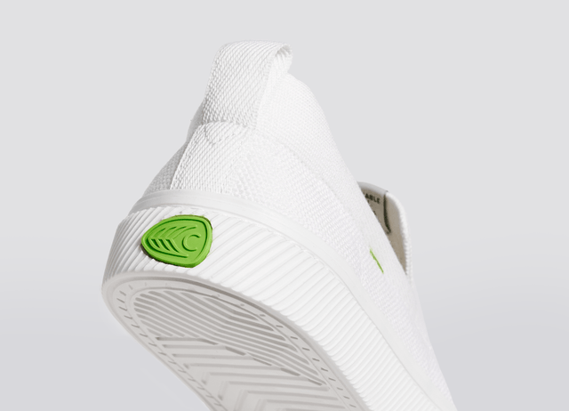 IBI Slip On White Knit Sneaker Women - Veneka-Sustainable-Ethical-Footwear-Cariuma Drop Ship