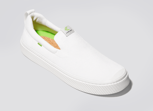 IBI Slip On White Knit Sneaker Women - Veneka-Sustainable-Ethical-Footwear-Cariuma Drop Ship