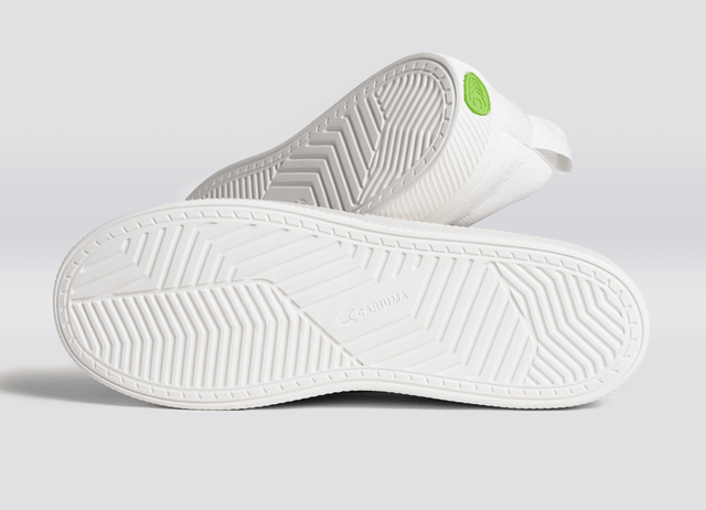IBI Slip On White Knit Sneaker Women - Veneka-Sustainable-Ethical-Footwear-Cariuma Drop Ship