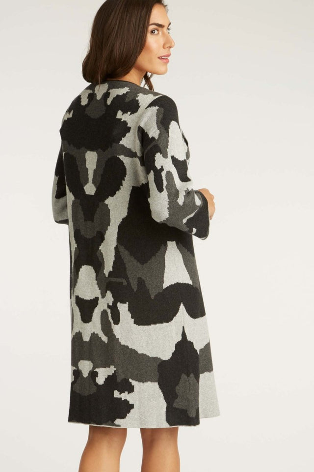 Ink Bot Swing Coat in Silver Mix - Veneka-Sustainable-Ethical-Jackets-Indigenous Drop Ship