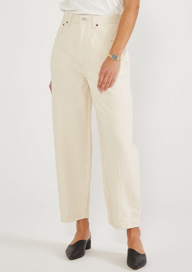 Iris Relaxed Taper in Natural - Veneka-Sustainable-Ethical-Bottoms-Etica Denim Drop Ship