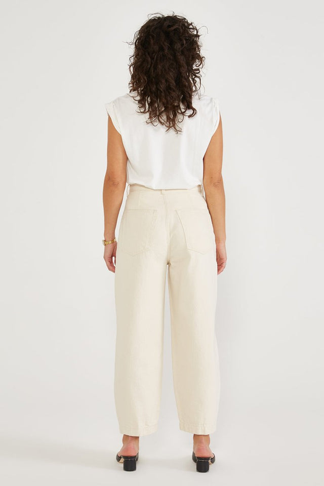Iris Relaxed Taper in Natural - Veneka-Sustainable-Ethical-Bottoms-Etica Denim Drop Ship