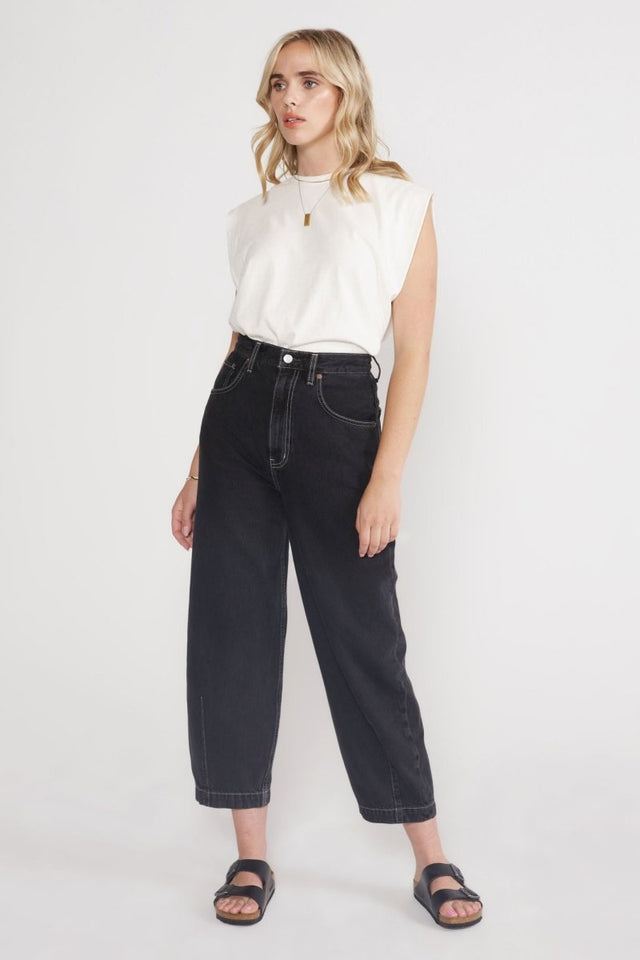 Iris Relaxed Taper - Obsidian - Veneka-Sustainable-Ethical-Bottoms-Etica Denim Drop Ship