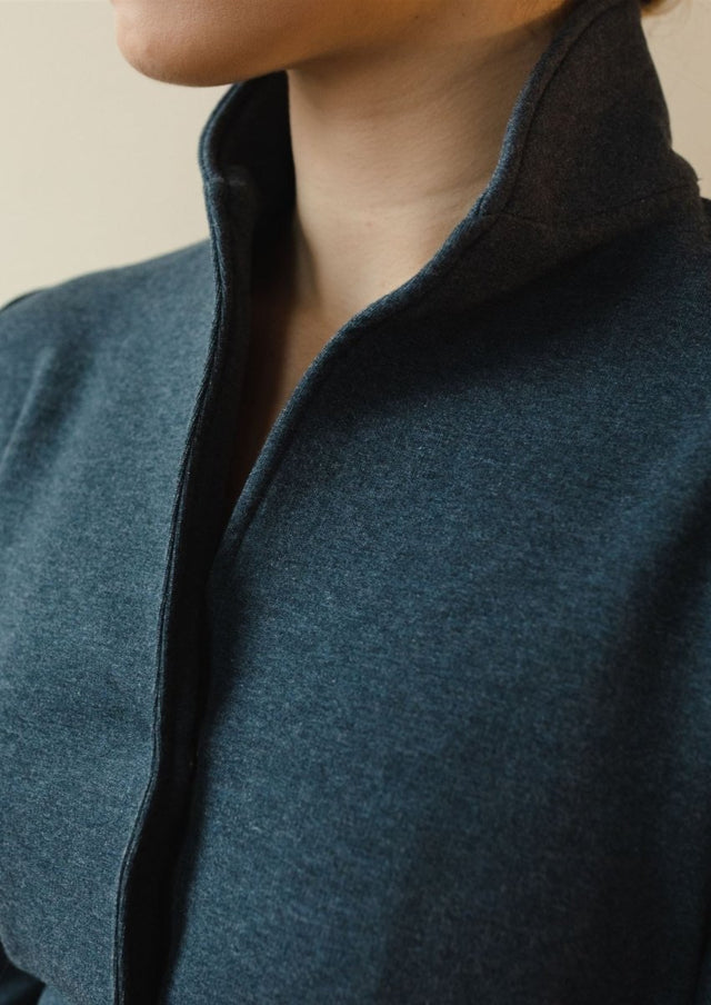 Jackie Tencel Organic Cotton Button-Down in Heather Lake - Veneka-Sustainable-Ethical-Tops-Sonderlier Drop Ship
