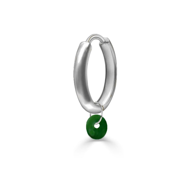 Jade Crystal Huggie - Single - Veneka-Sustainable-Ethical-Earrings-Nunchi Drop Ship