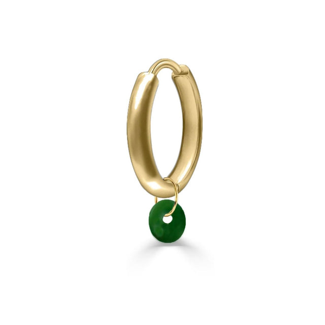 Jade Crystal Huggie - Single - Veneka-Sustainable-Ethical-Earrings-Nunchi Drop Ship
