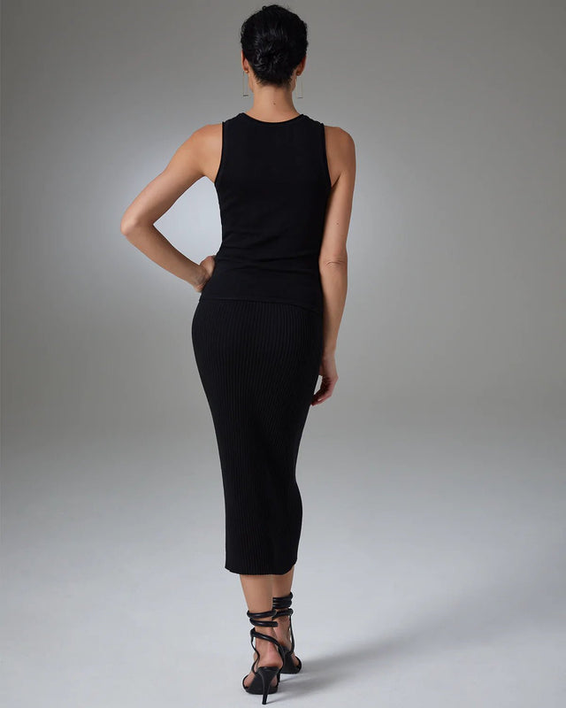 Jameela Sleeveless Sweater in Onyx - Veneka-Sustainable-Ethical-Tops-YesAnd Drop Ship