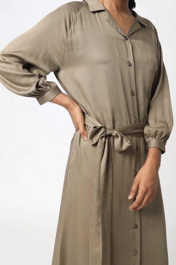 Jana Maxi Dress in Khaki - Veneka-Sustainable-Ethical-Dresses-Neu Nomads Drop Ship