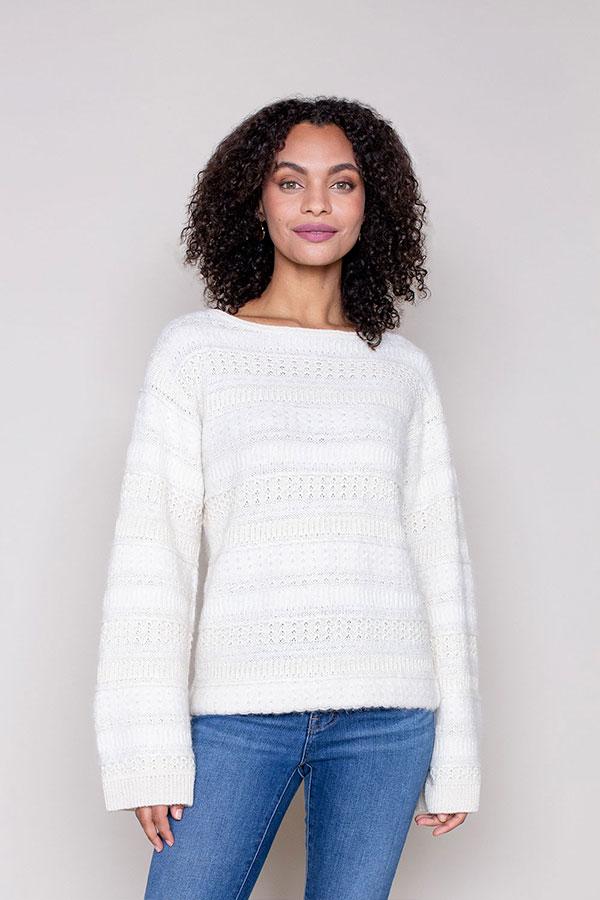 Janelly Pullover in Ivory - Veneka-Sustainable-Ethical-Tops-Indigenous Drop Ship