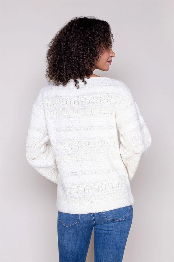 Janelly Pullover in Ivory - Veneka-Sustainable-Ethical-Tops-Indigenous Drop Ship