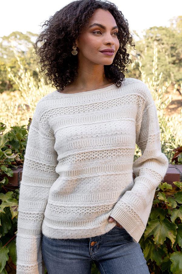 Janelly Pullover in Ivory - Veneka-Sustainable-Ethical-Tops-Indigenous Drop Ship
