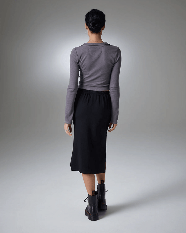 Jasmine Polo in Smokey Quartz - Veneka-Sustainable-Ethical-Tops-YesAnd Drop Ship