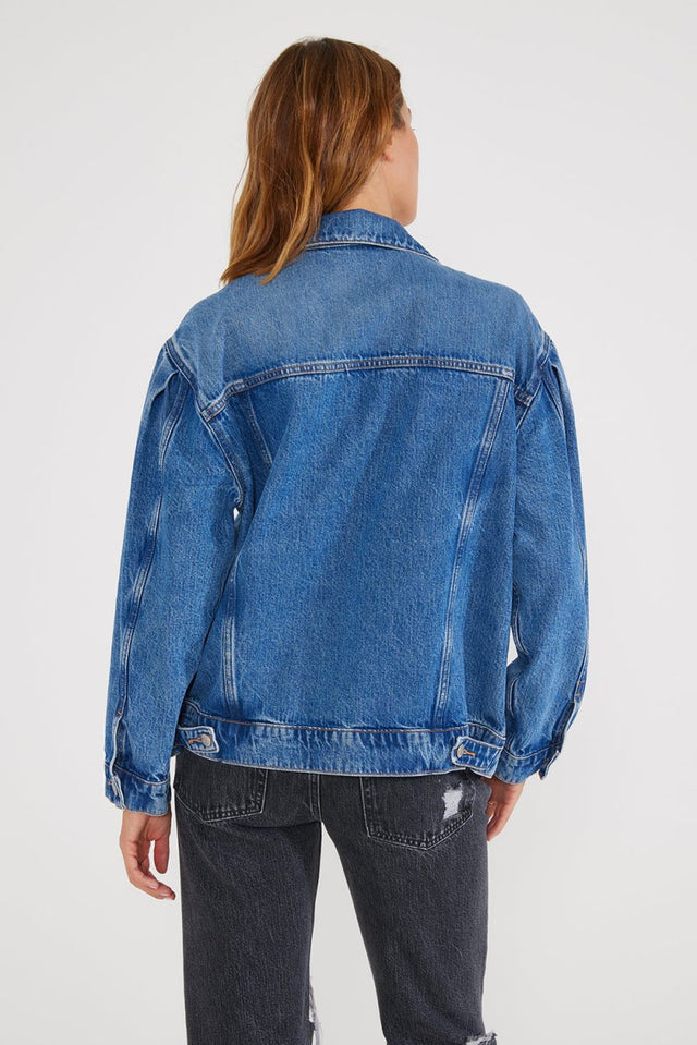 Jess Denim Jacket - Everglades - Veneka-Sustainable-Ethical-Jackets-Etica Denim Drop Ship