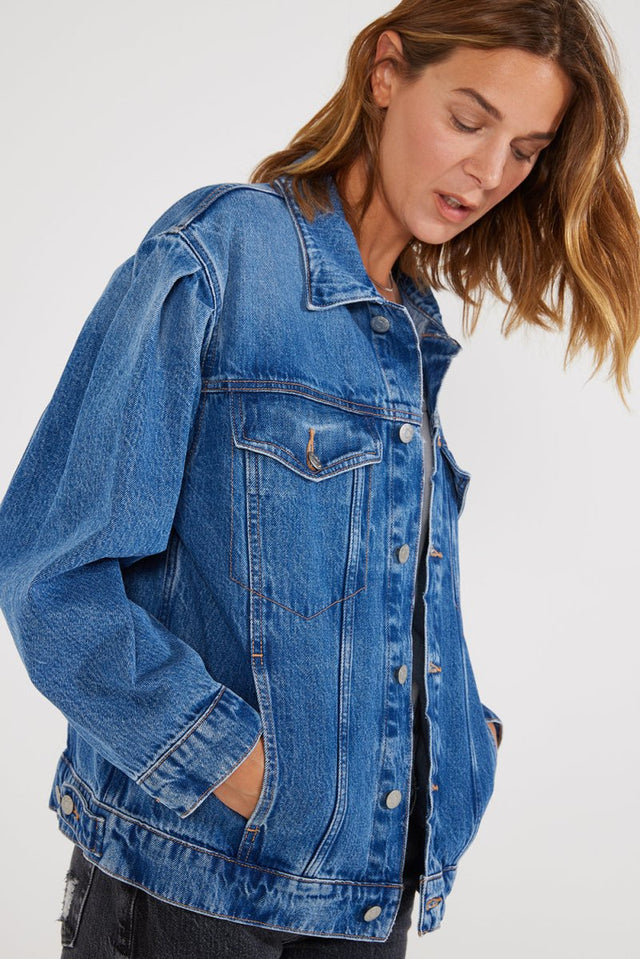 Jess Denim Jacket - Everglades - Veneka-Sustainable-Ethical-Jackets-Etica Denim Drop Ship