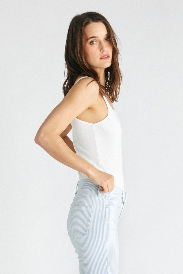 Jolene Rib Tank in White - Veneka-Sustainable-Ethical-Tops-Etica Denim Drop Ship