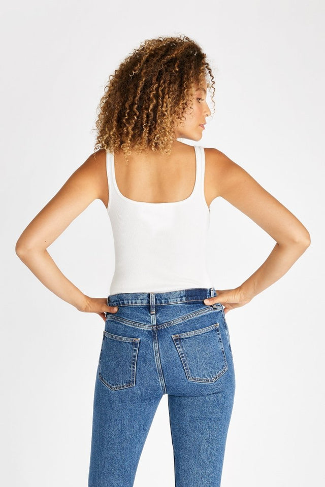 Jolene Rib Tank in White - Veneka-Sustainable-Ethical-Tops-Etica Denim Drop Ship