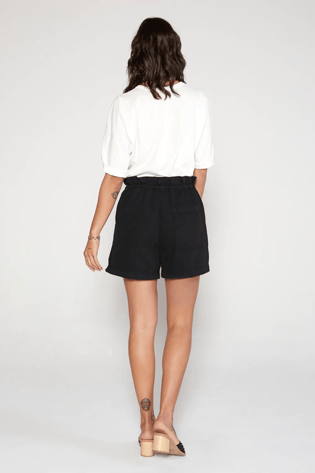 Jolie Paper Bag Short in Black Beauty - Veneka-Sustainable-Ethical-Bottoms-Etica Denim Drop Ship
