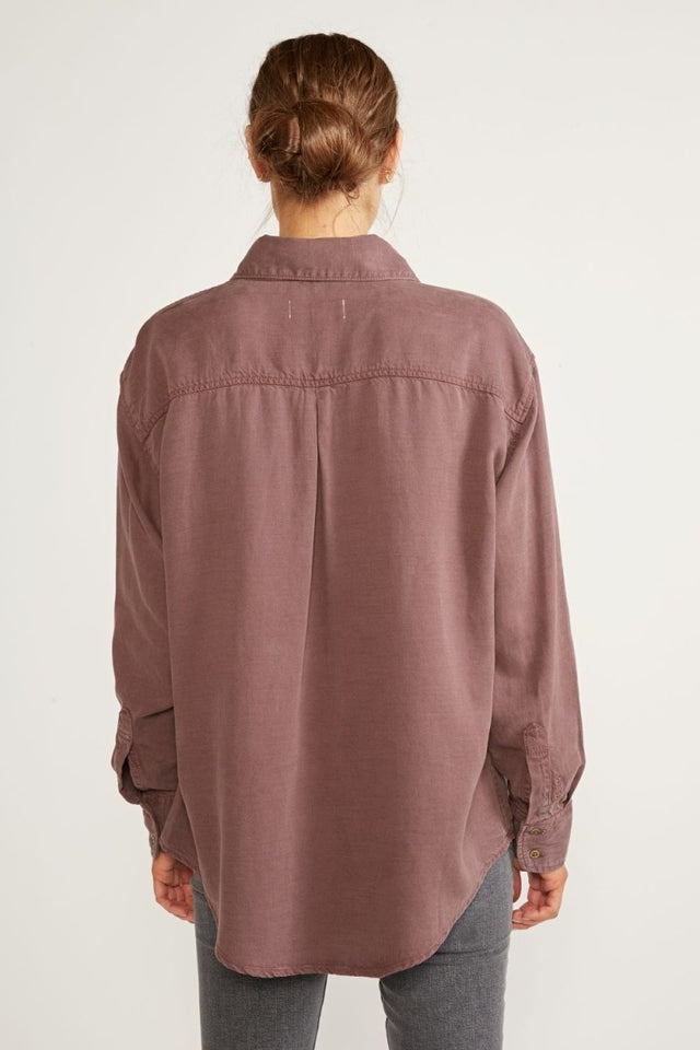 Joni Classic Shirt in Peppercorn - Veneka-Sustainable-Ethical-Tops-Etica Denim Drop Ship