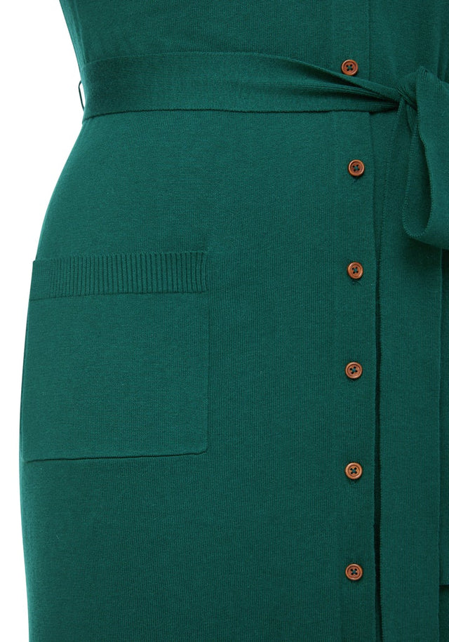 Jordyn Cardi Dress in Emerald Jungle - Veneka-Sustainable-Ethical-Dresses-Hours Drop Ship