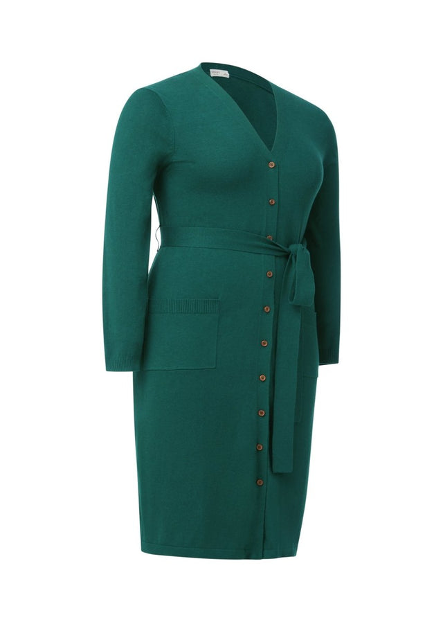 Jordyn Cardi Dress in Emerald Jungle - Veneka-Sustainable-Ethical-Dresses-Hours Drop Ship