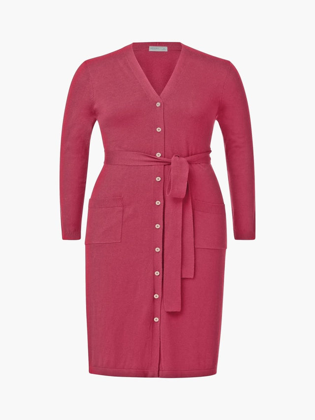 Jordyn Cardi Dress in Raspberry Wine - Veneka-Sustainable-Ethical-Dresses-Hours Drop Ship