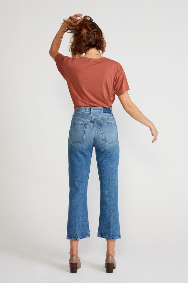 Josie High Rise Crop in Stone Hill - Veneka-Sustainable-Ethical-Bottoms-Etica Denim Drop Ship