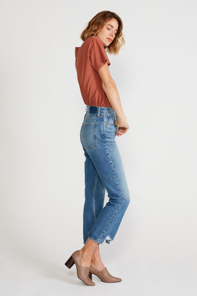 Josie High Rise Crop in Stone Hill - Veneka-Sustainable-Ethical-Bottoms-Etica Denim Drop Ship