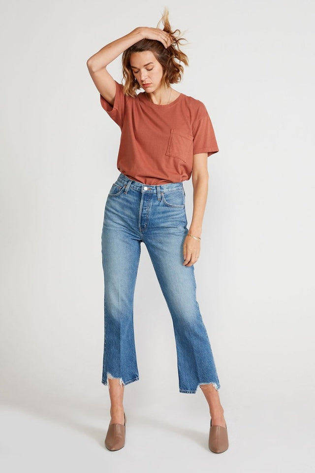 Josie High Rise Crop in Stone Hill - Veneka-Sustainable-Ethical-Bottoms-Etica Denim Drop Ship
