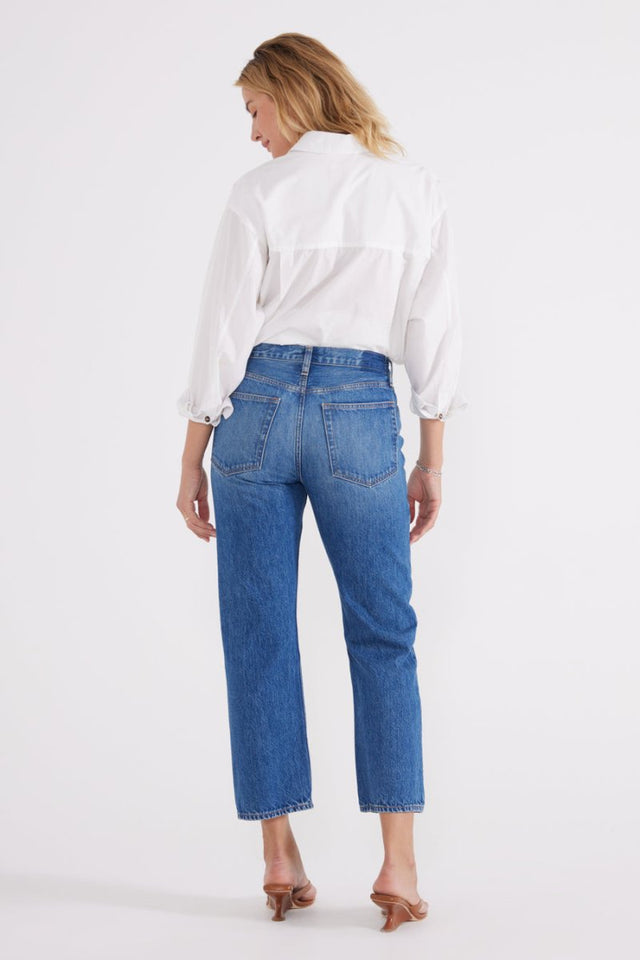 Josie Mid Rise Crop in Frozen Wave - Veneka-Sustainable-Ethical-Denim-Etica Denim Drop Ship