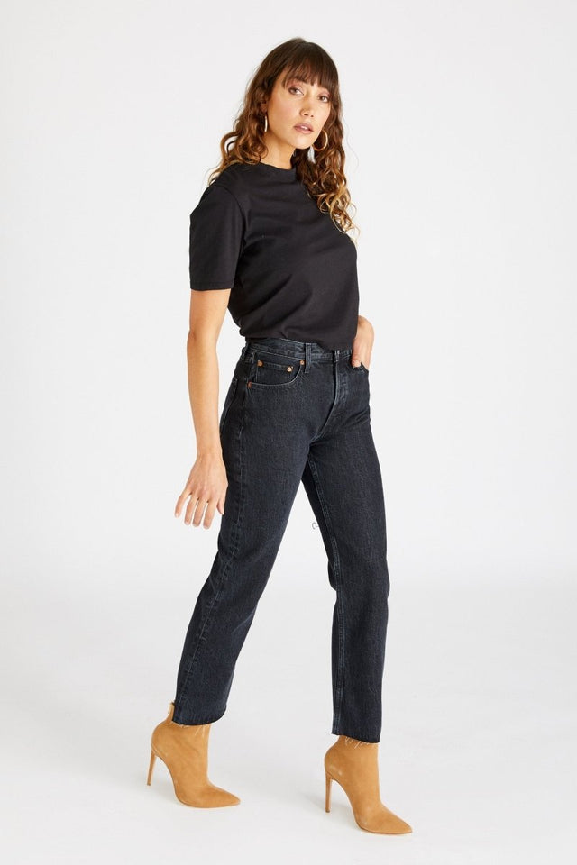 Josie Pop Crop in Obsidian - Veneka-Sustainable-Ethical-Bottoms-Etica Denim Drop Ship