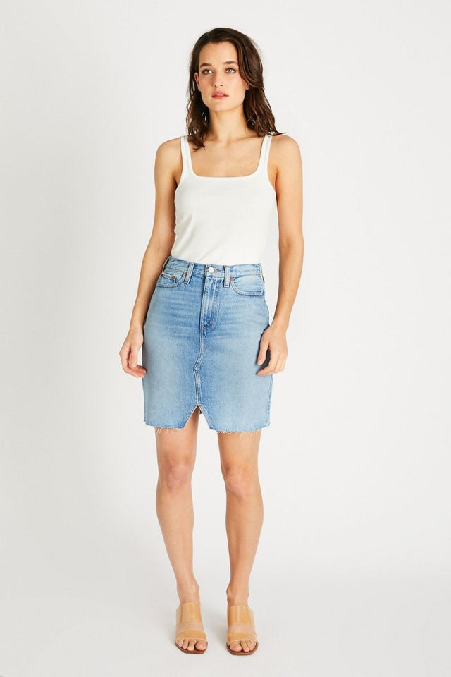 Juliette Skirt in Ice Blue Indigo - Veneka-Sustainable-Ethical-Bottoms-Etica Denim Drop Ship