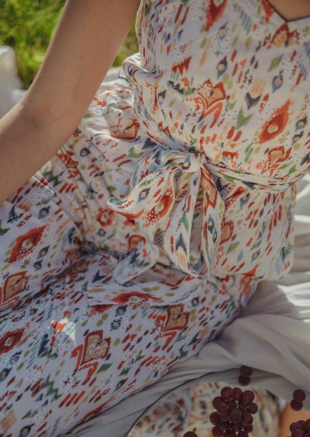 Jumpsuit in Ikat Print - Veneka-Sustainable-Ethical-Dresses-Em & Shi Drop Ship